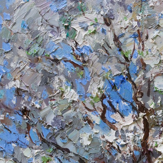 Flowering cherry tree - Original oil painting