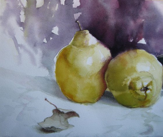 Quinces, autumn fruits - still life, 38x27 cm