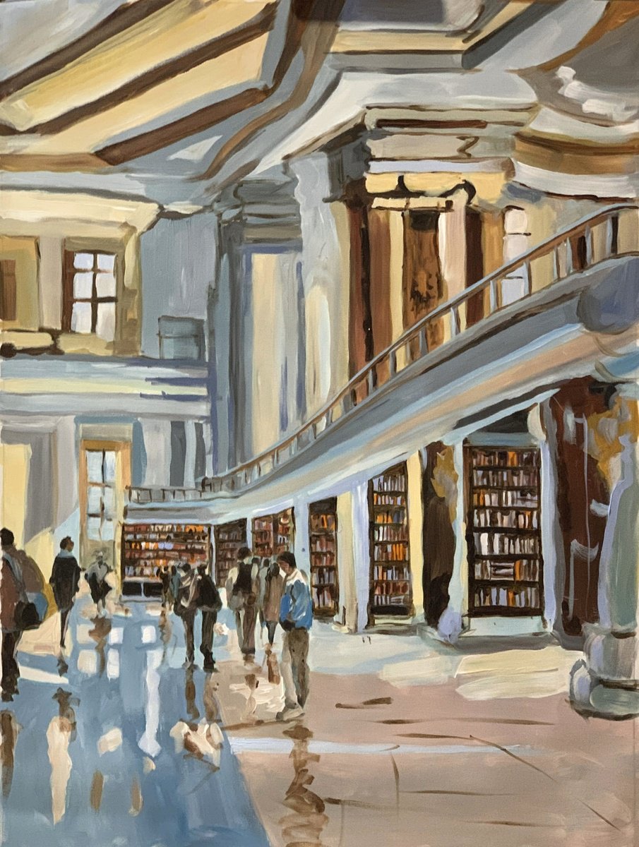 The Quiet Charm Of A Public Library. By Vita Schagen, 24 X 31, Artwork For Sale On Artfinder