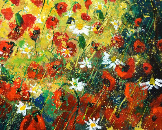 Summer landscapewith poppies