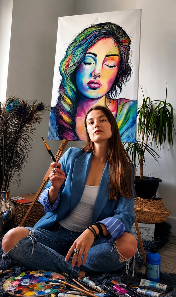Inner Silence- Colourful Female Portrait