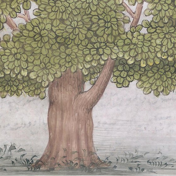 Royal Banyan Tree on Antique Paper