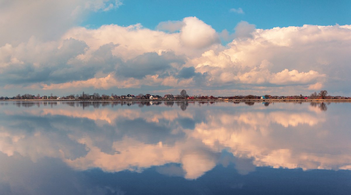 Impressionistic Landscape Photograph By Valerix, 35 X 20", Vanilla Clouds., Original Artwork