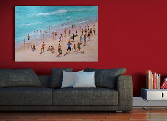 Summertime beach 40x28 in