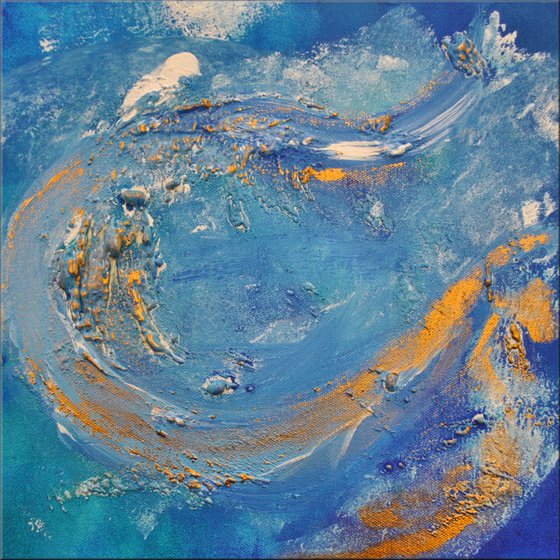 Blaue Welle - Small Painting  - Abstract - Acrylic Painting - Canvas Art - Wall Art - Ready to Hang