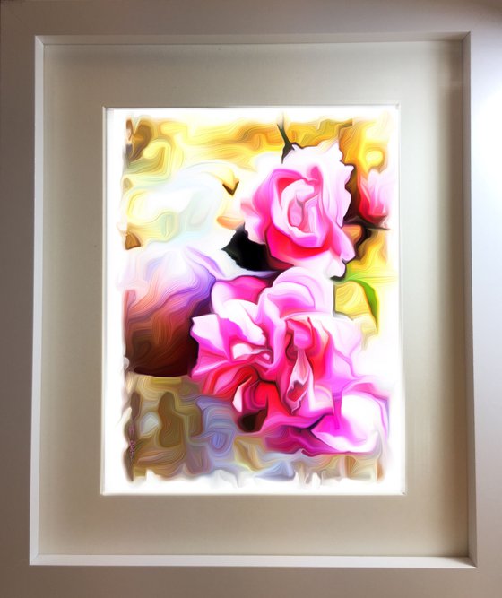 Silk painting: Still life with Rose