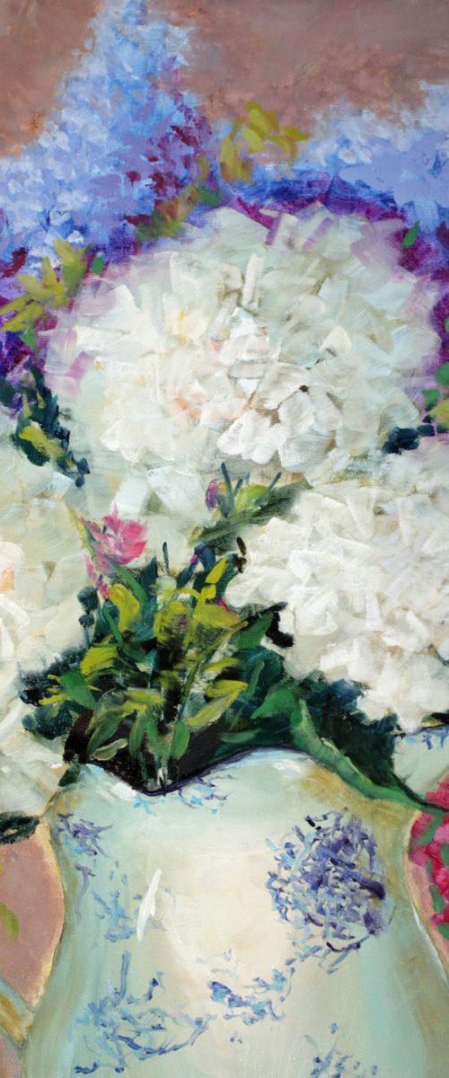White Hydrangeas by Marion Derrett
