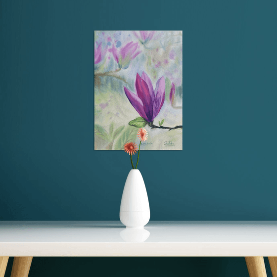 Blooming Pink Magnolia