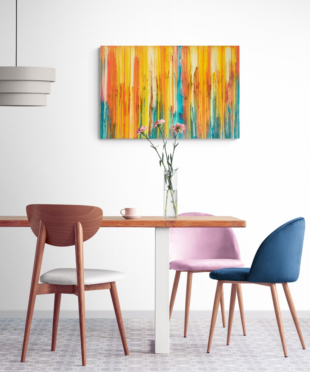 Abstract Acrylic Painting By Carla Sa Fernandes, 35 X 24, The Emotional Creation #370, Original Artwork