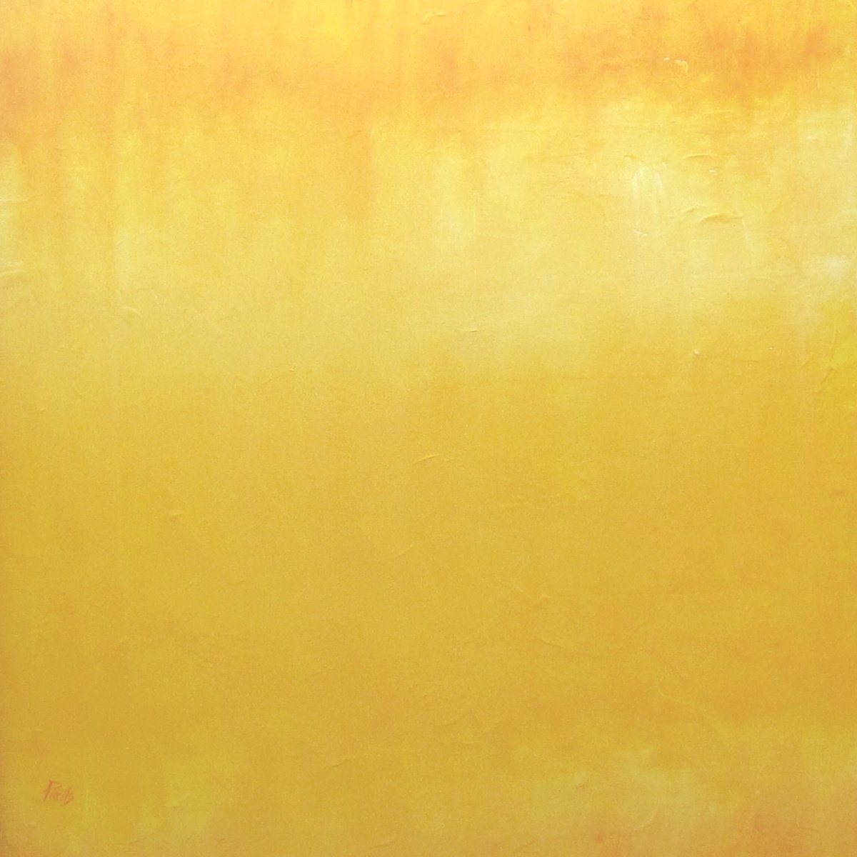 Organic Abstract Acrylic Painting By Joseph Piccillo, 32 X 32", Yellow #1, Original Artwork