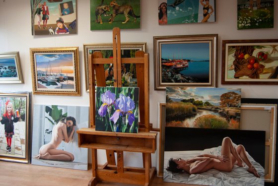 Iris, Flower painting