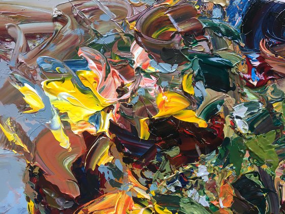 Modern Sunflowers Oil Painting on Canvas
