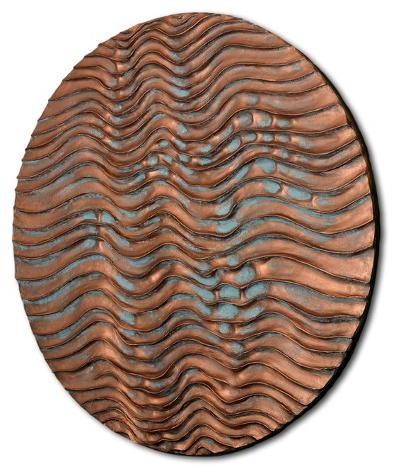 Round Erosion #03/10 | Copper Coated Wall Sculpture