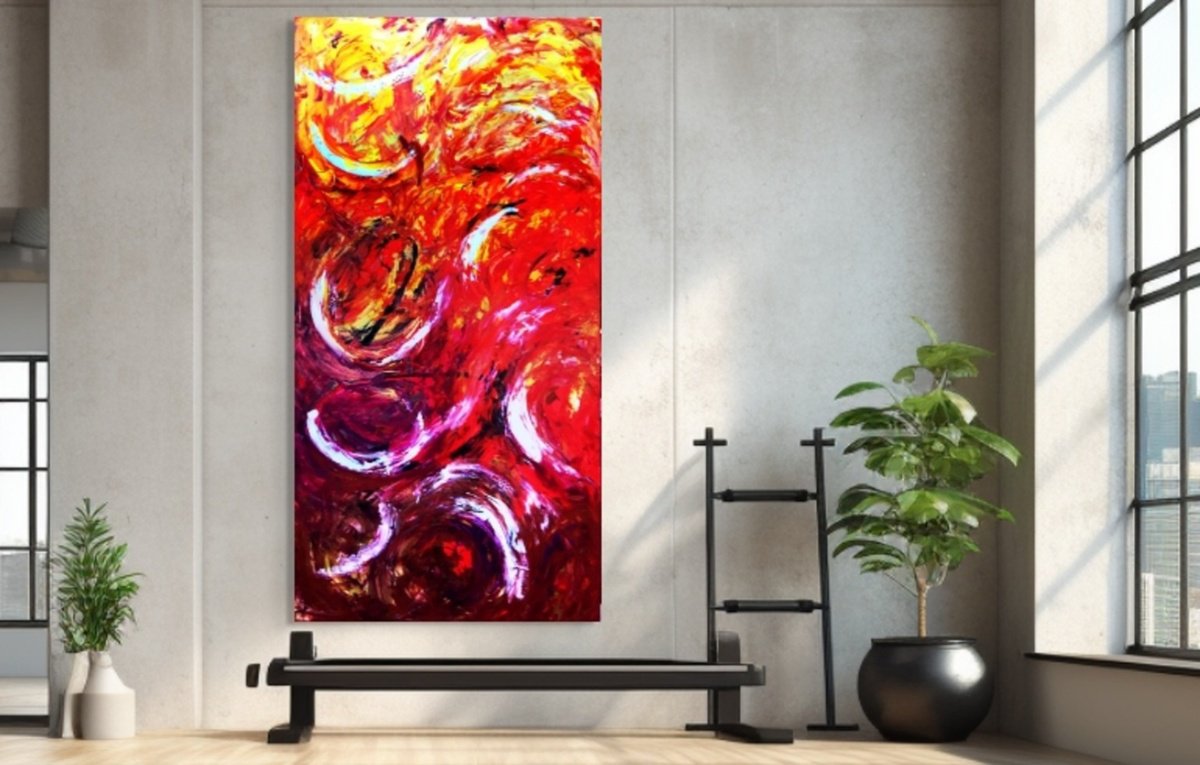 Organic Abstract Acrylic Painting By Estelle Asmodelle, 43 X 85, Somnolence, Original Artwork