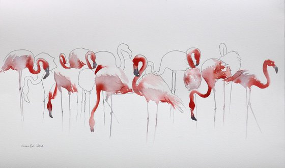 Flamingo Painting “Time For Pink”