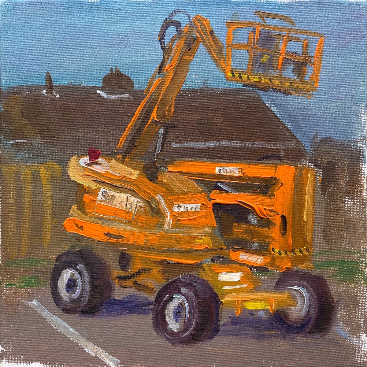 Orange Lift. Plein Air By Dmitry Fedorov, 8 X 8, Artwork For Sale On Artfinder