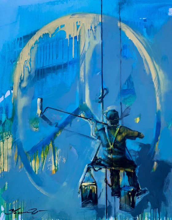 Big bright painting - "PEACE" - Pop art - Urban - Street Art - Expressionism - Ukraine