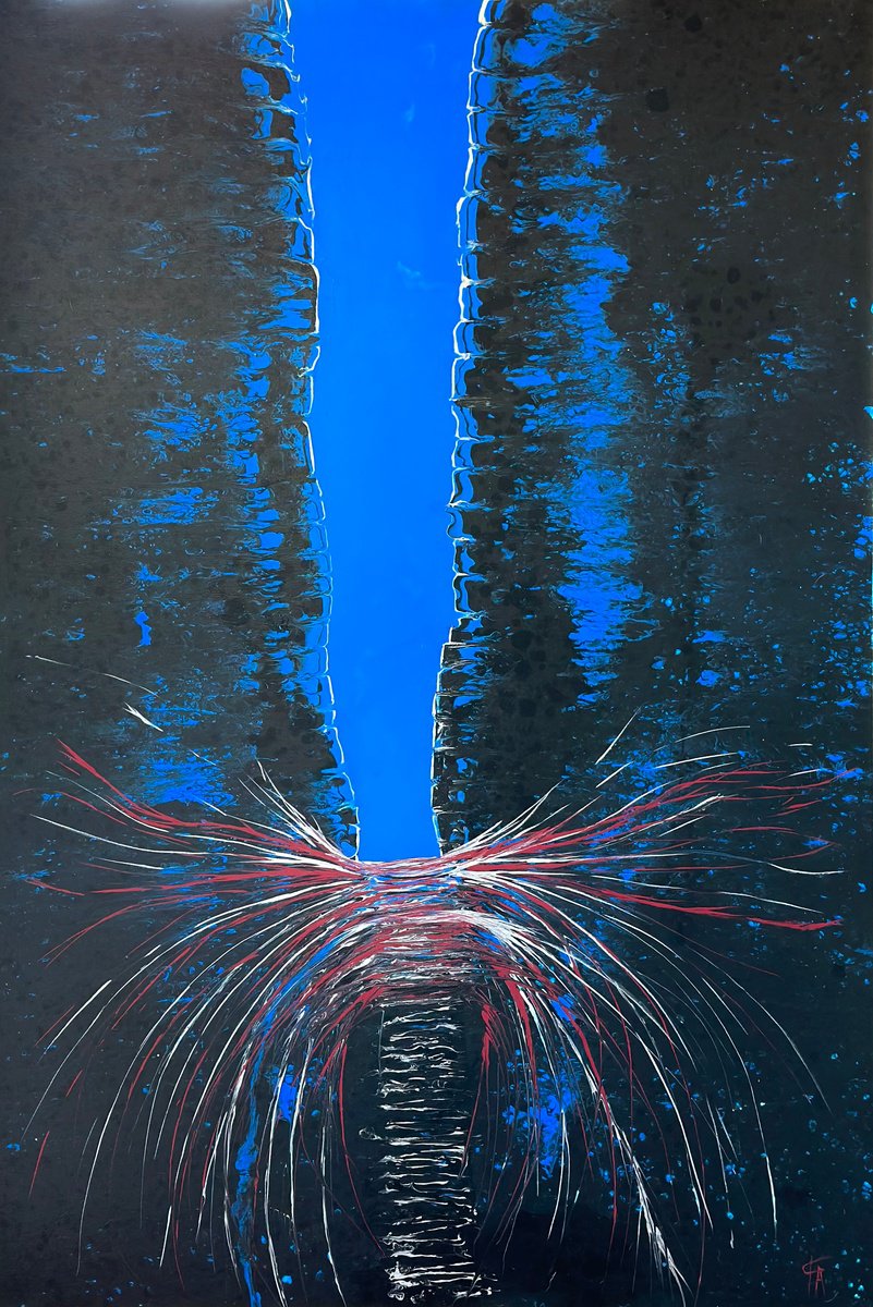 Forever - ? Blue-Black Resin Abstract, 150 Cm By Kseniia Turik, 39 X 59, Artwork For Sale On Artfinder