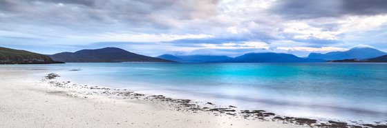 Taransay Teal, Isle of Harris - Teal Blue Deserted Beach Panorama