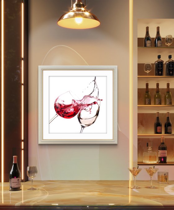 Red and White Wine Splash