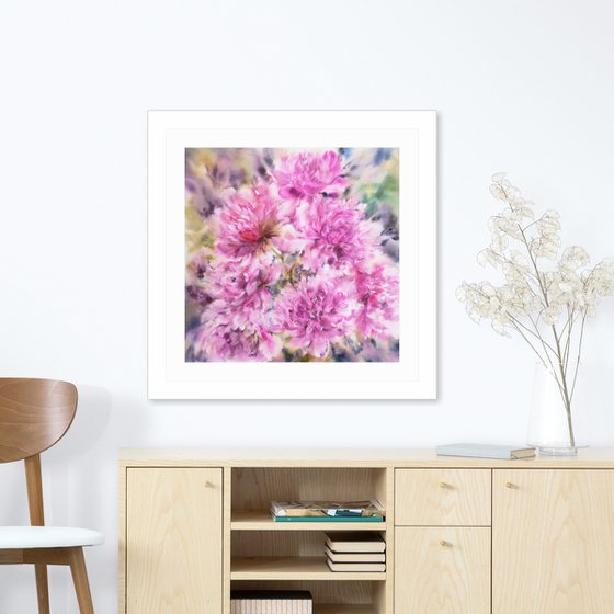 Peony flowers painting