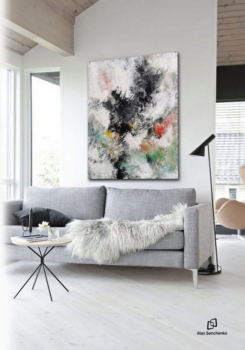 Abstract Acrylic Painting By Alex Senchenko, 39 X 47, Abstract 2247, Original Artwork