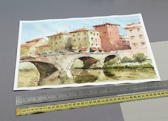 Padova Landscape, watercolor on paper, 2024