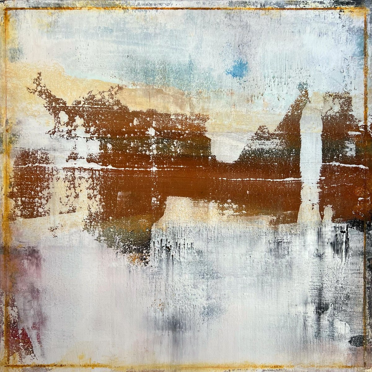 Abstract Painting By Sergio Aranda, 20 X 20", Border Of Becoming, Original Artwork