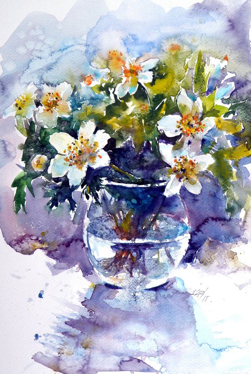 Still life with white flowers II by Kovács Anna Brigitta