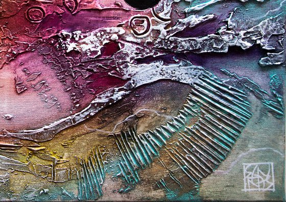 SINGULARITY 7599 3D textured abstract painting on canvas