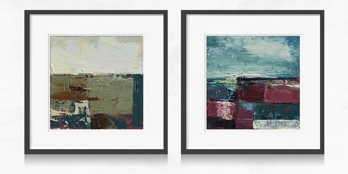 Impressionistic Landscape Acrylic Painting By Nick Molloy, 10 X 5", Alba Landscapes 2, Original Artwork