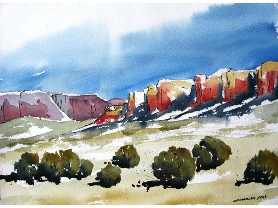 High Desert Mesas - Original Watercolor Painting