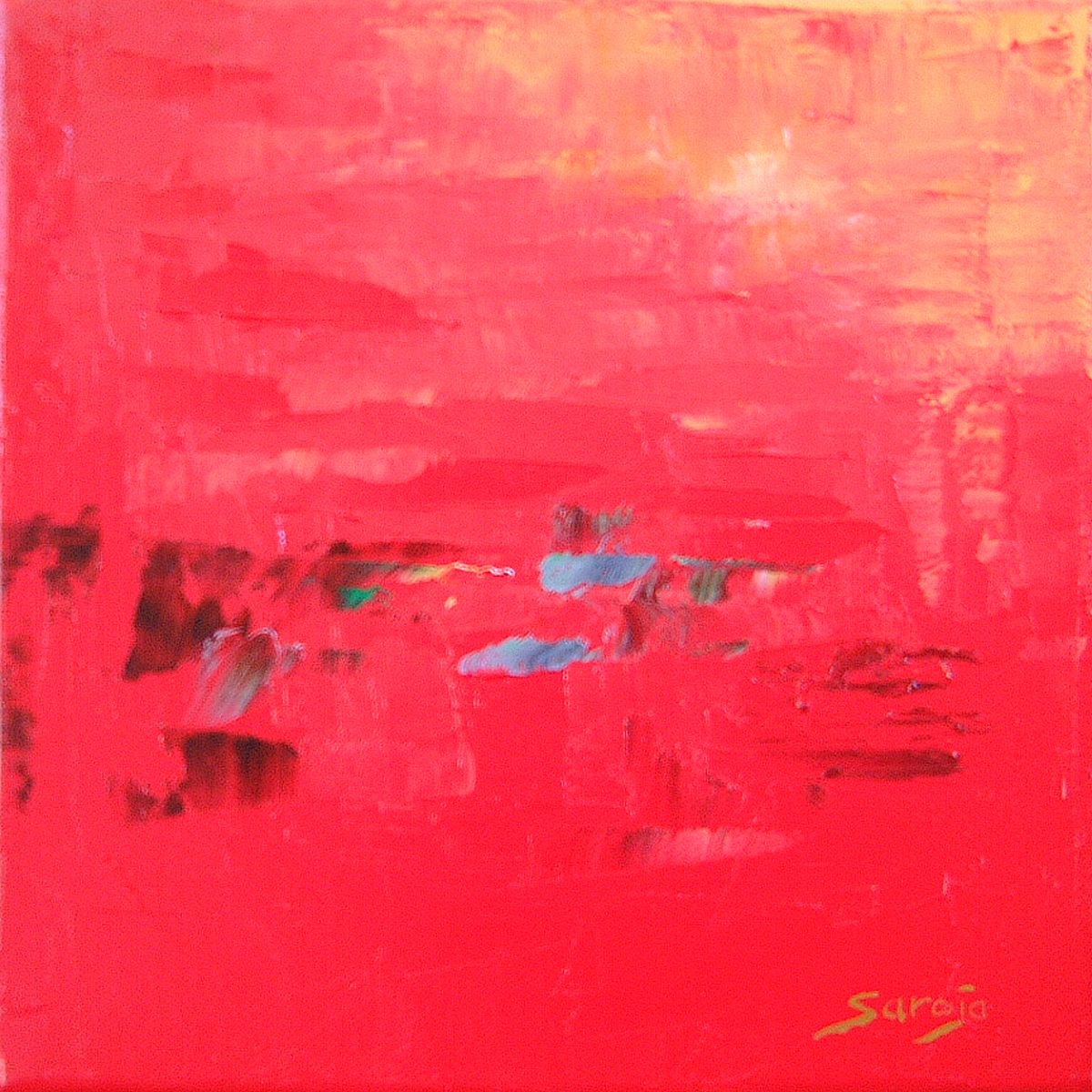 Red Reflexions Ref1080-20Q By Saroja Van Der Stegen, 9 X 9, Artwork For Sale On Artfinder