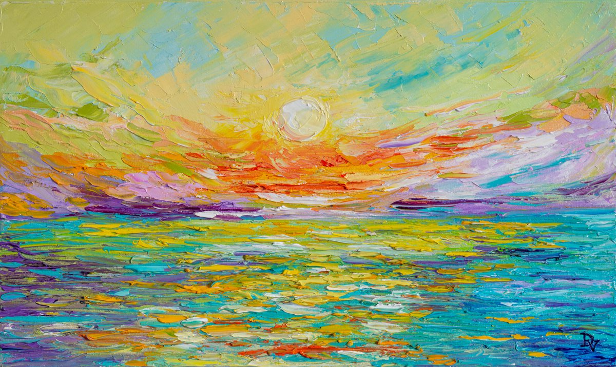 Impressionistic Landscape Oil Painting By Vladyslav Durniev, 20 X 12", Sea Experiences, Original Artwork