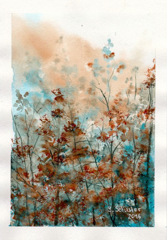 Autumnal. Abstract watercolour.
