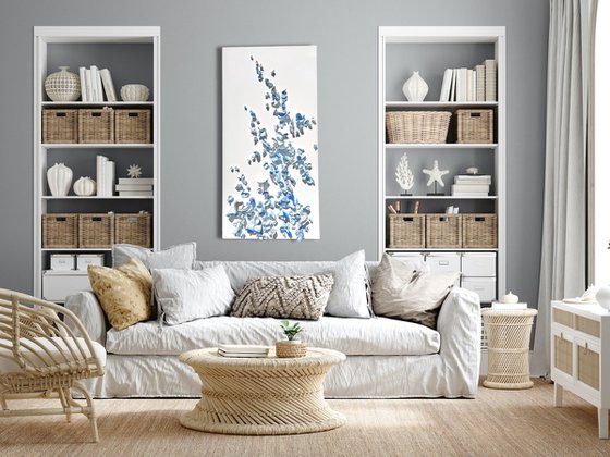 Whimsical Impermanence, blue #7 (24"x48")