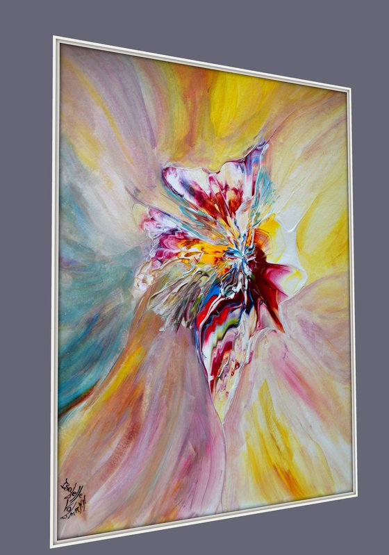 Love - free shipping - abstract - palette knife painting - art paper