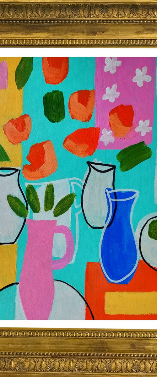 Still Life Interior with 4 Vases by Jan Rippingham