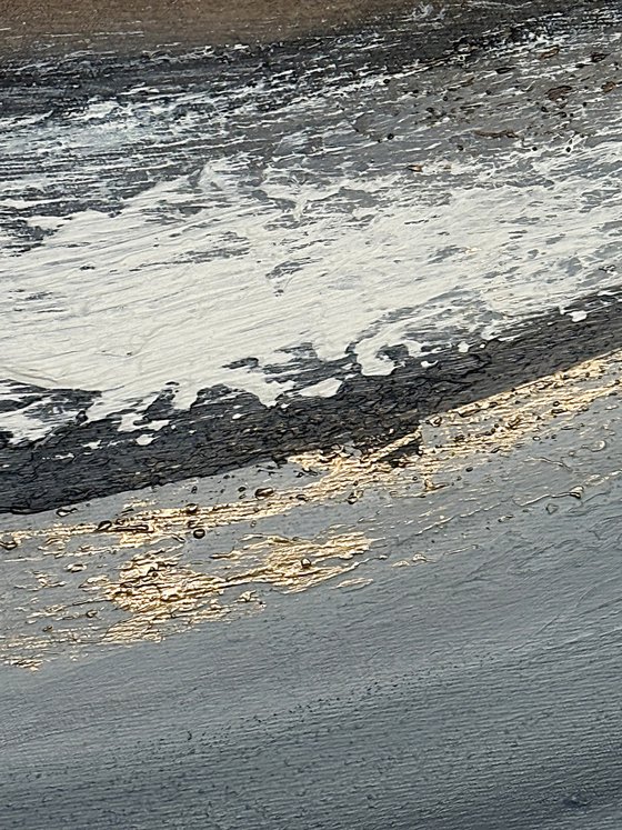 Interwoven Currents. Neutral Beige Grey Gold