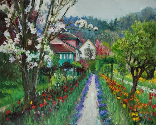 Blooming Garden in Giverny by Anna Belan