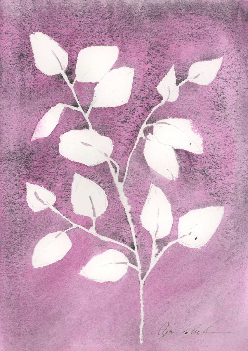 Purple eucalyptus branch by Olga Koelsch