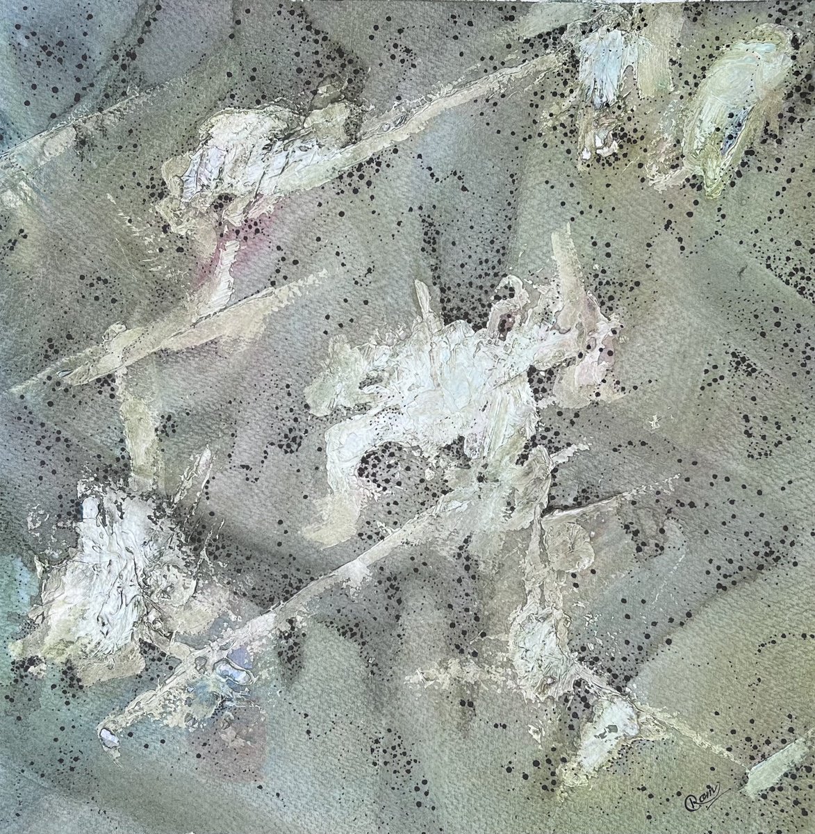 Impressionistic Abstract Watercolour By Ram Barkhane, 12 X 12", Untitled, Original Artwork