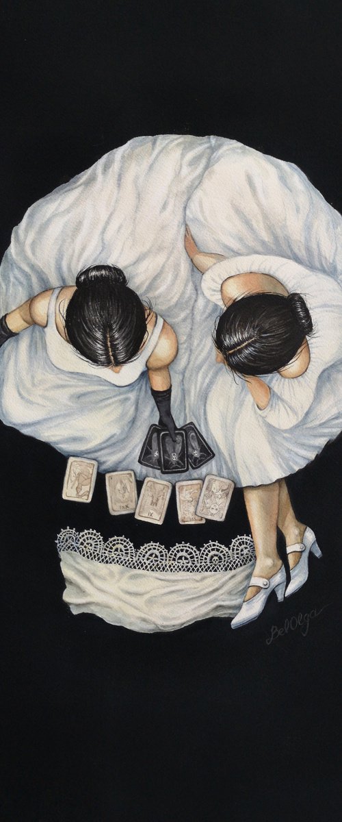 Tarot Reader Girl - Optical Il by Olga Beliaeva Watercolour