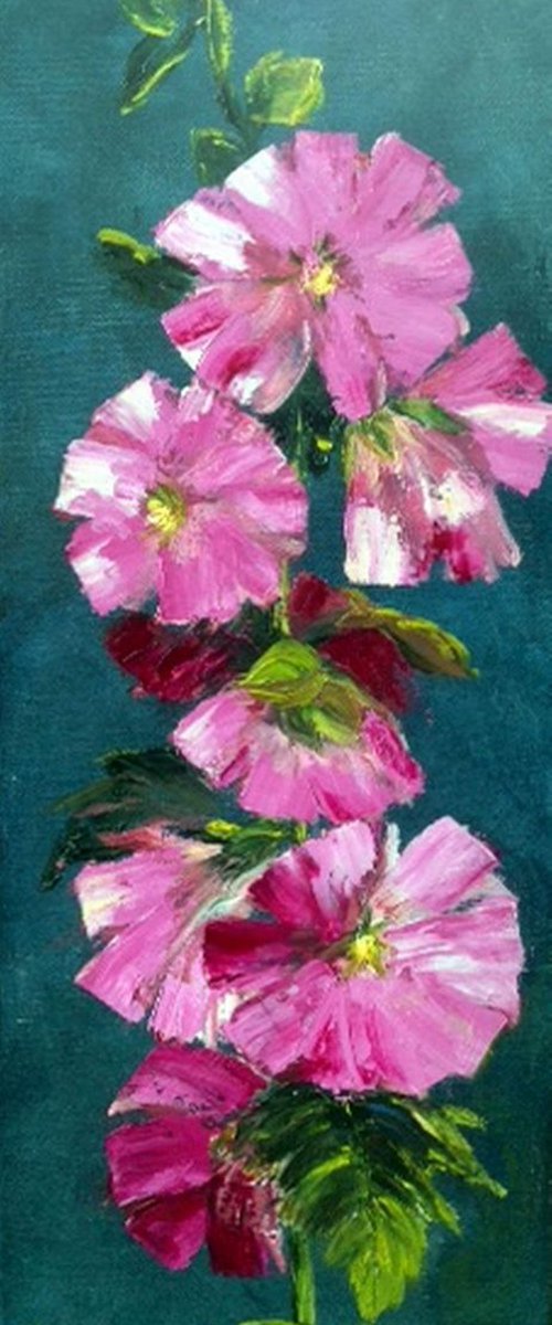 HOLLYHOCKS by BARBARA  HARLOW