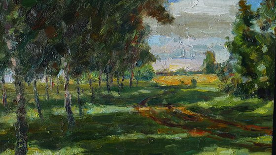 June Warmth - sunny summer landscape painting