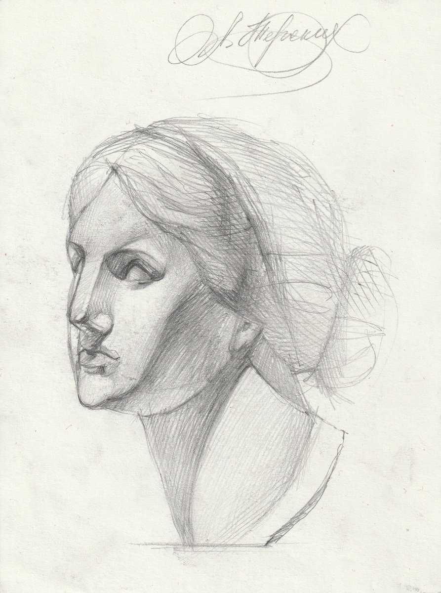 Portrait Pencil Drawing By Anastasia Terskih, 6 X 8, Diana, Original Artwork