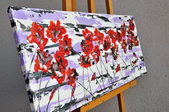 Red Poppies 3 100x40cm