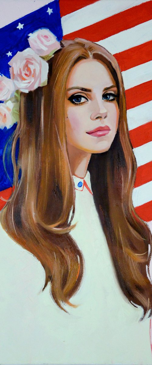 oil portrait of Lana Del Rey by Alexandra Sergeeva