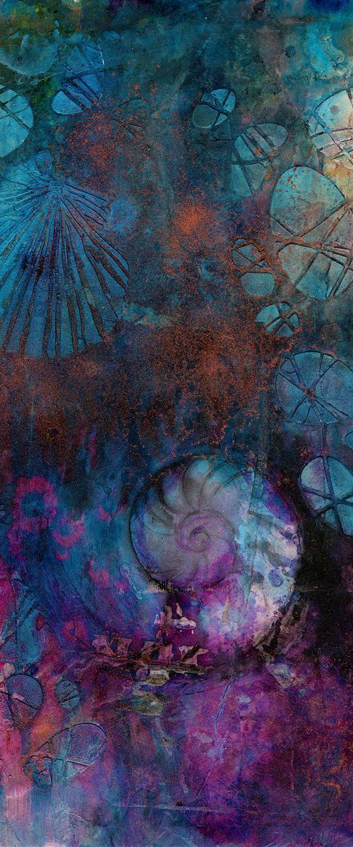 Searching For Tranquility 1 - Abstract Nautilus Shell Painting by Kathy Morton Stanion