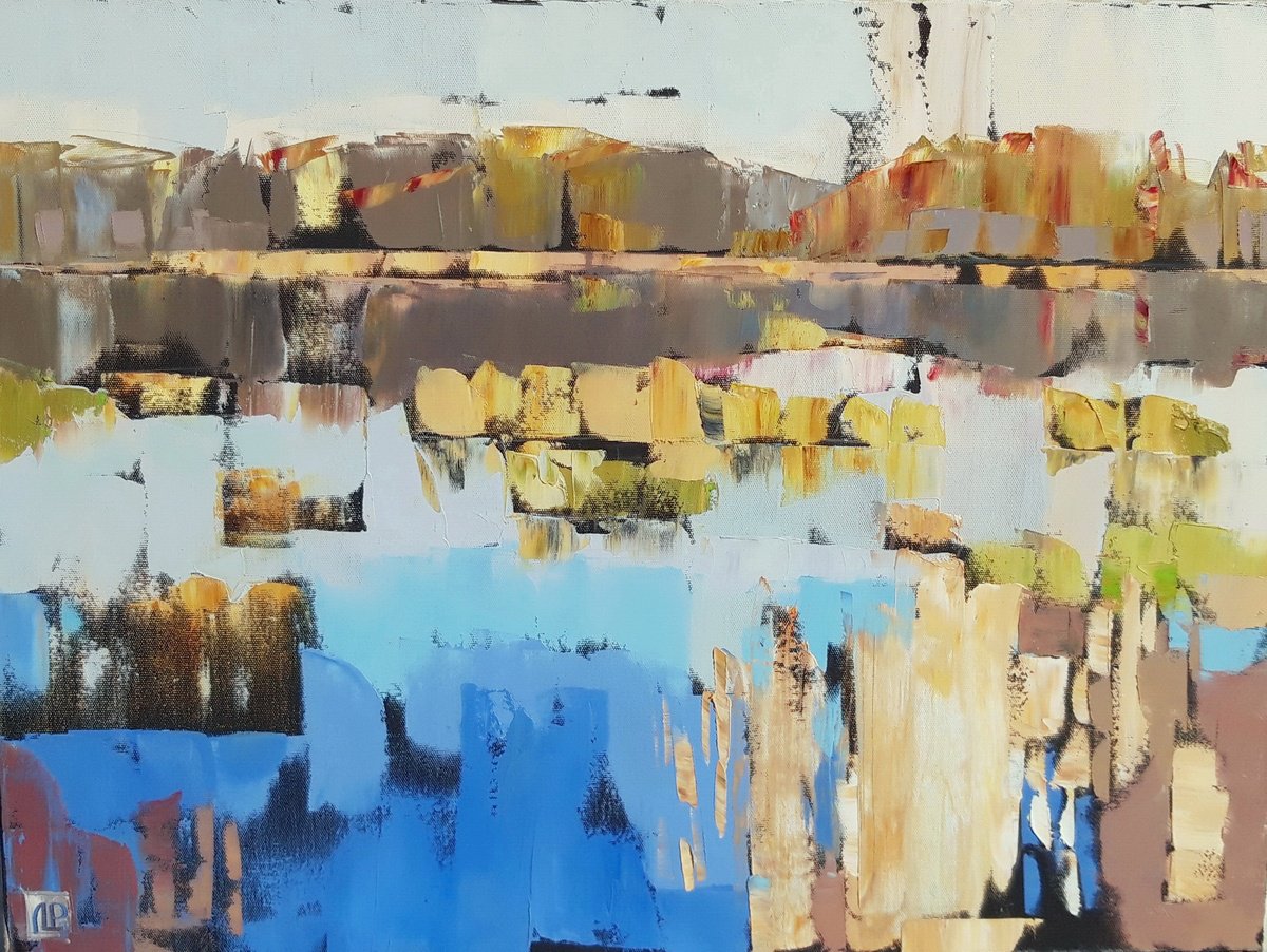 Evening On The Lake By Lesya Ros, 39 X 30, Artwork For Sale On Artfinder